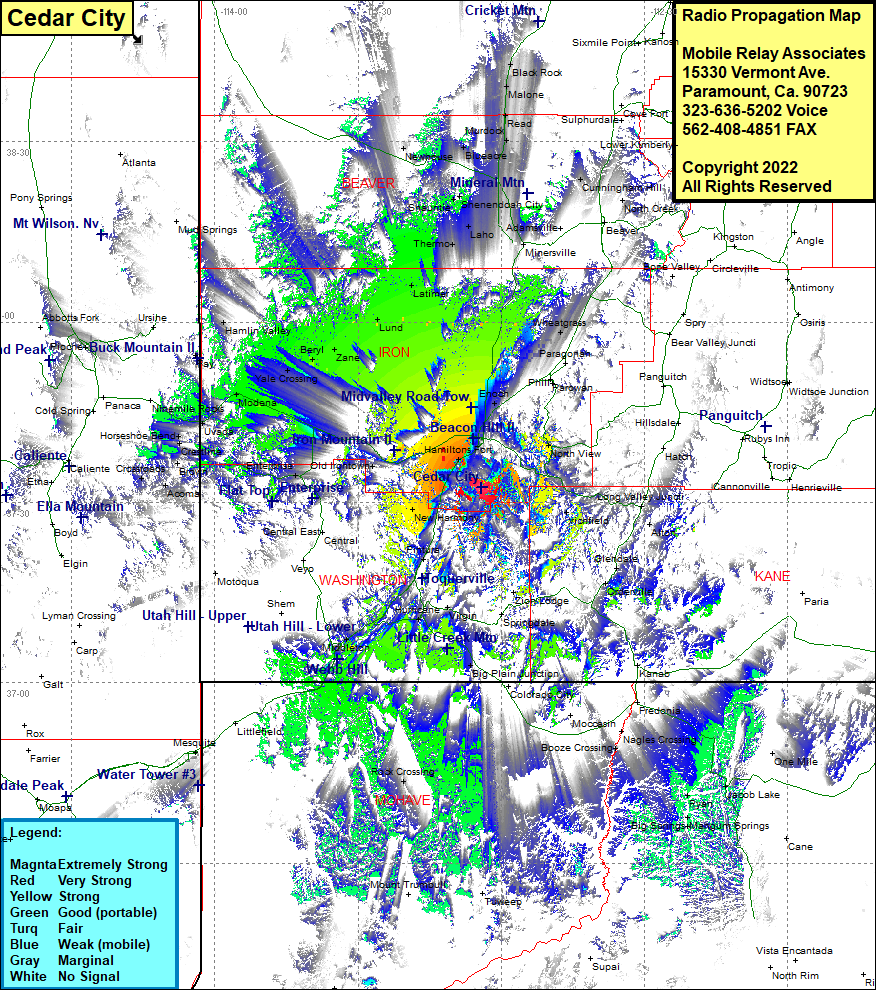 heat map radio coverage Cedar City